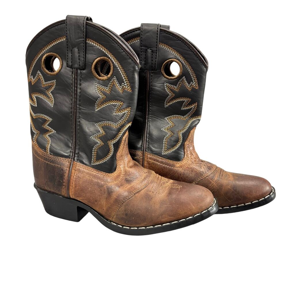 Cody James Youth 3D Brown Black Leather Cowboy Boots Western Rodeo Ranch